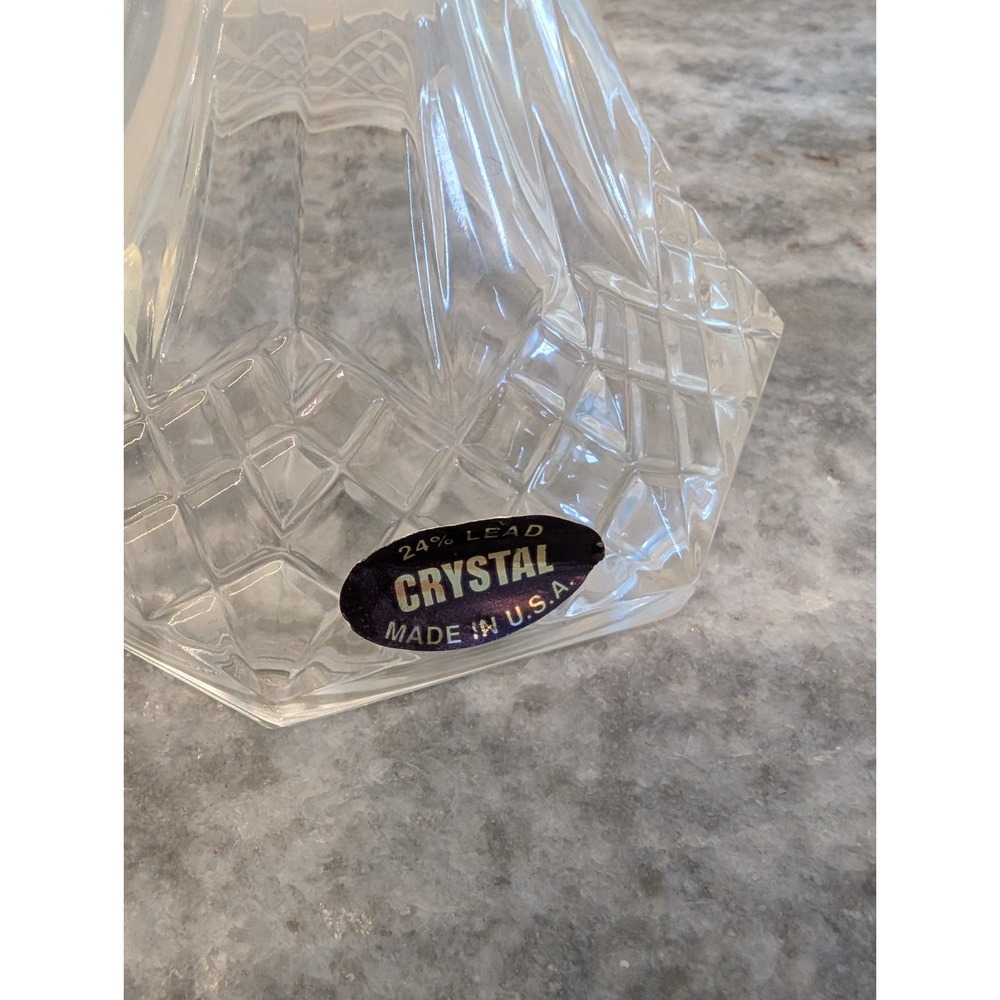 Vintage Crystal Cut Glass Candle Stick Holders 8" Tapered Set of 2 - Picture 4 of 11